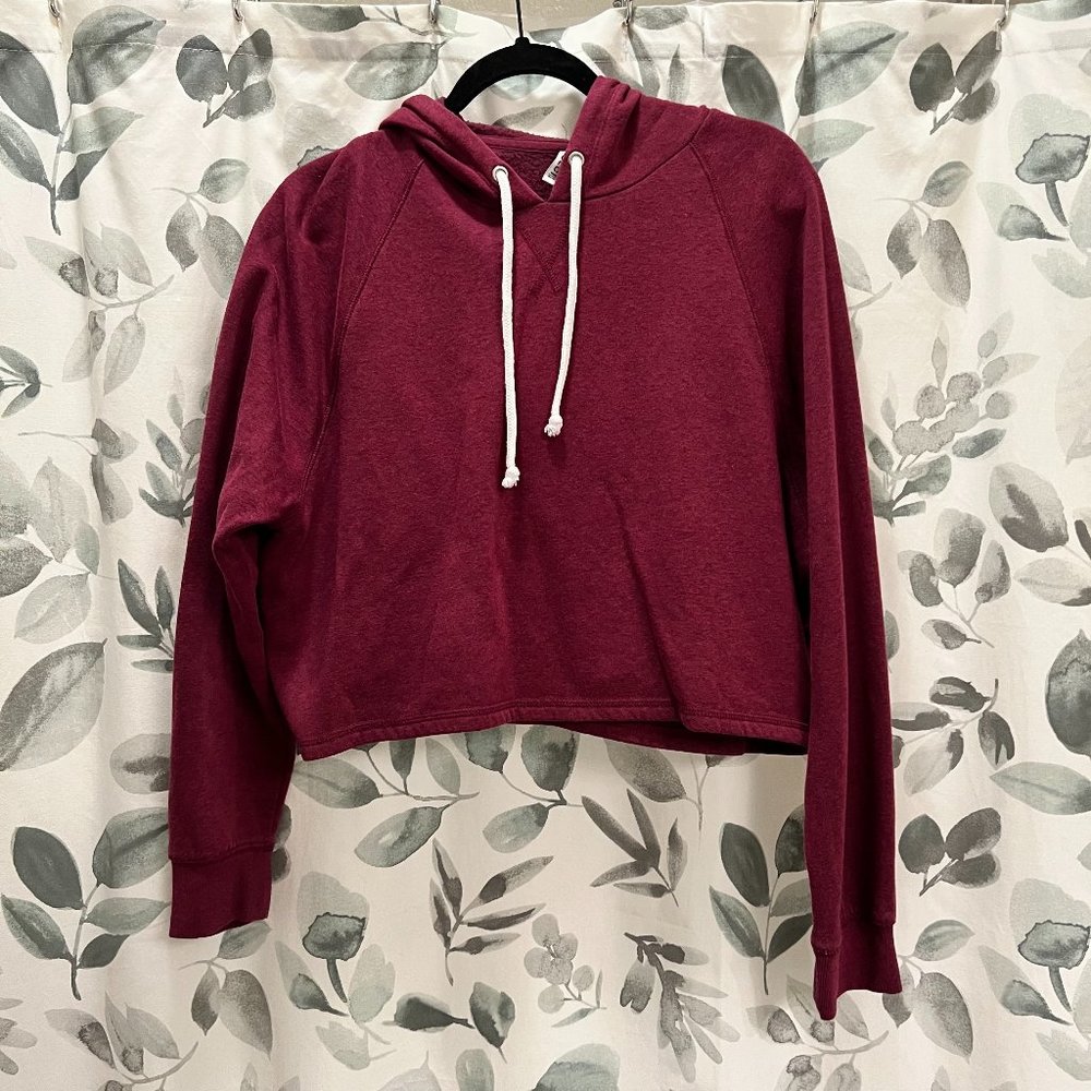 H&M Maroon Crop Top Hoodie